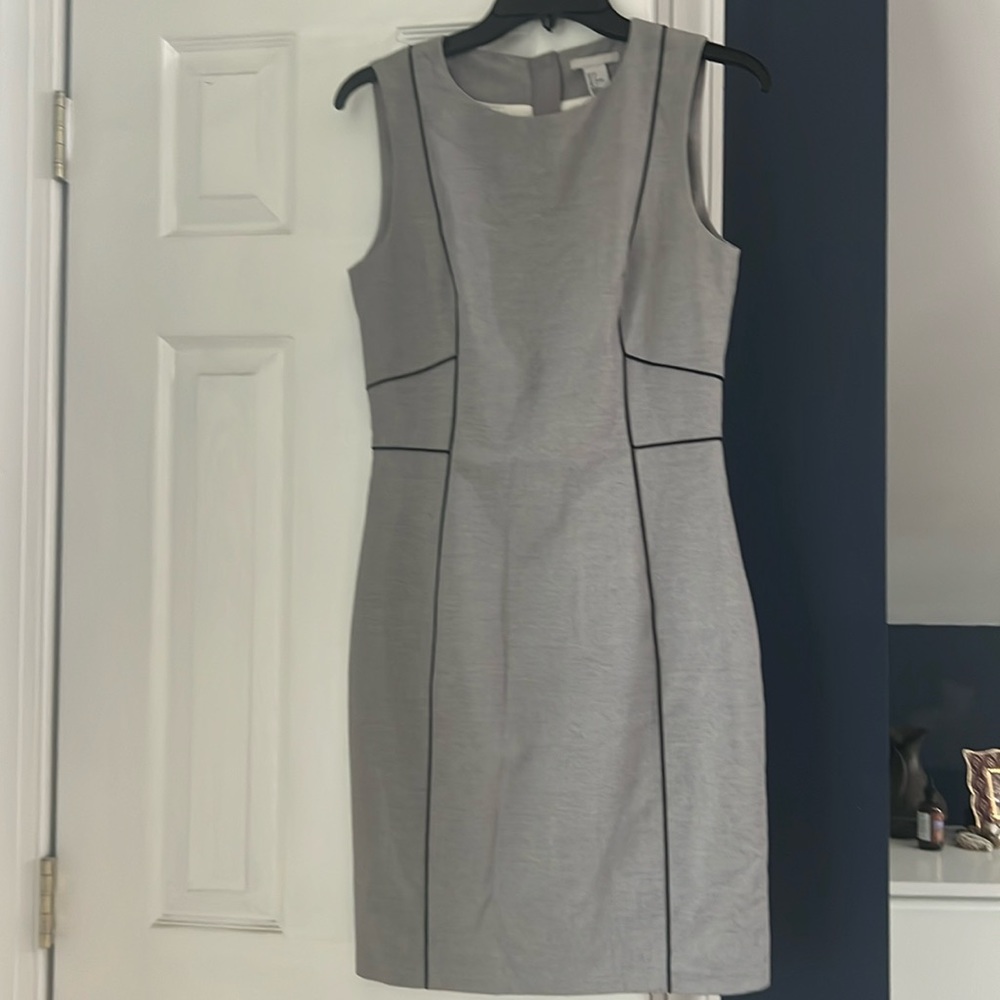 H&M grey and black high neck professional dress